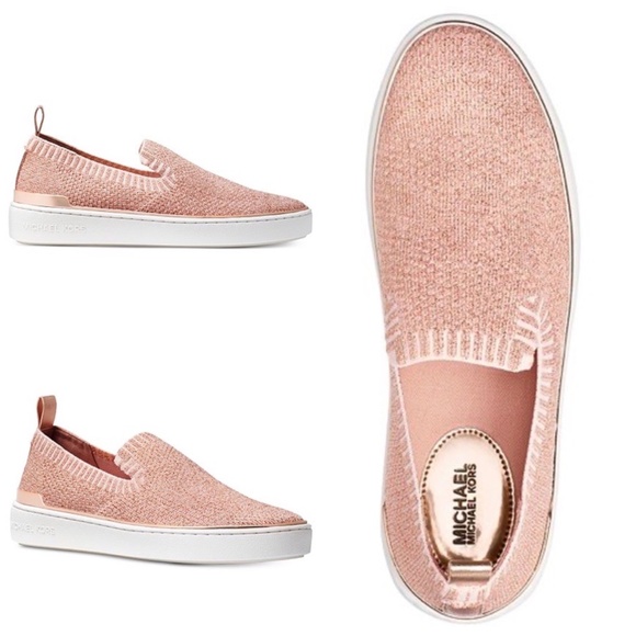MICHAEL KORS Metallic Rose Gold Slip On Sneakers - Picture 7 of 10